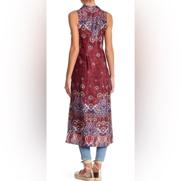 Free People Come See about Me Maxi Vest Boho Hippie Free Spirit Artsy Sz M Flowy - Picture 1 of 12